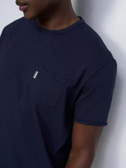 Salsa Jeans Herren T-Shirt - Slub Jersey Raw Edge in marine