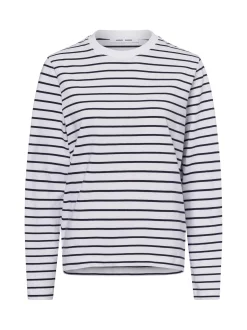 Samsøe Samsøe Damen Langarmshirt - Sacamino in weiß marine