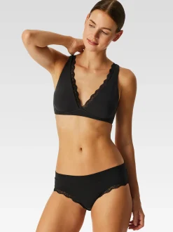 Schiesser Damen Brasilslip - Unique Cotton in schwarz