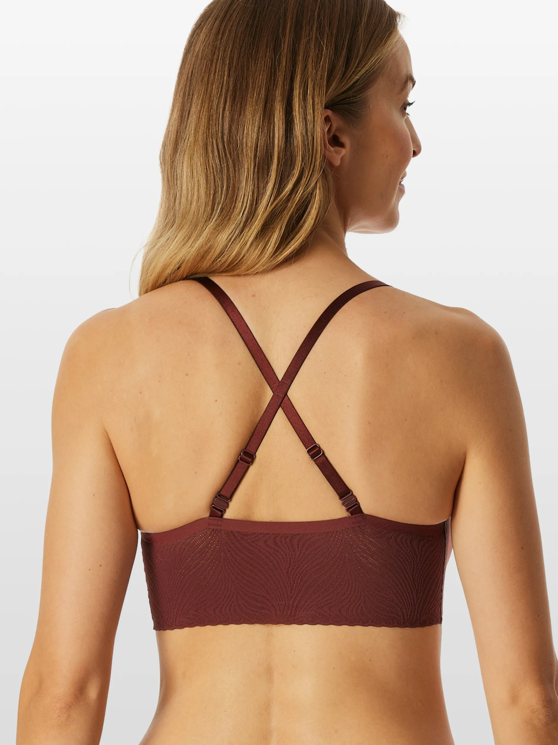 Schiesser Damen Bustier - Invisible Soft Lace in bordeaux