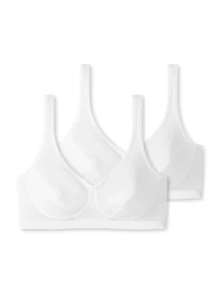 Schiesser Damen Bustier - 95/5 Organic Cotton Padded in weiß
