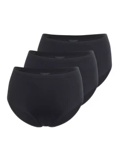Schiesser Damen Maxi Slip - 3er Pack Invisible Soft in schwarz