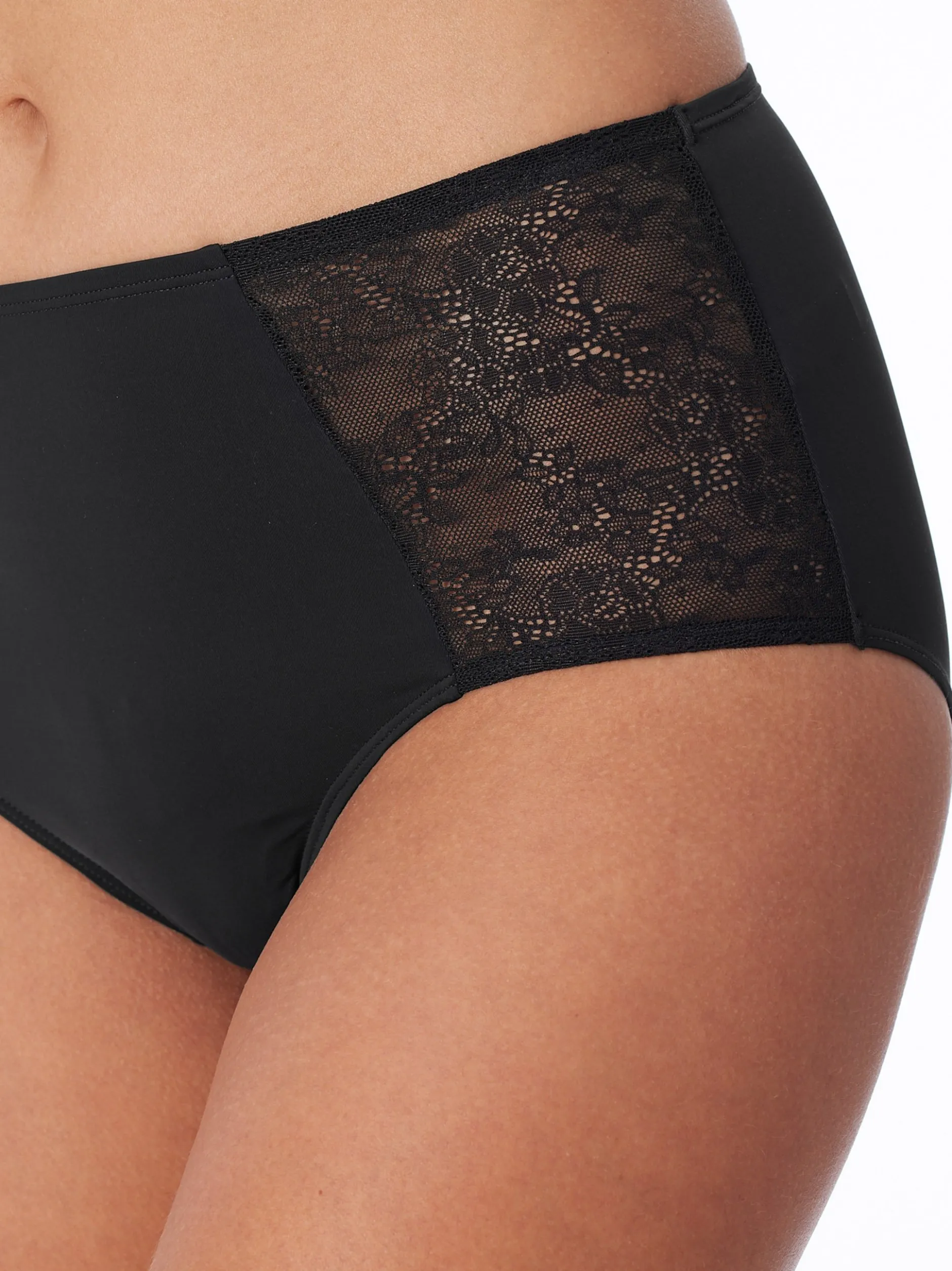 Schiesser Damen Midislip - Air Spitze in schwarz