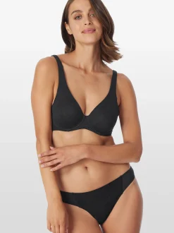 Schiesser Damen Rioslip - Air blickdichte Spitze in schwarz