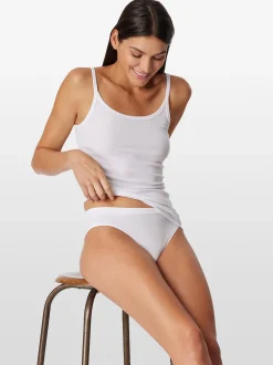 Schiesser Damen Spaghettitop - Pure Rib in weiß