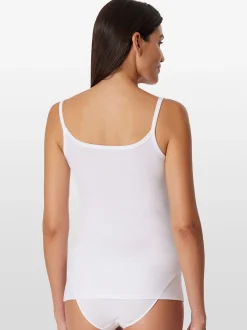 Schiesser Damen Spaghettitop - Pure Rib in weiß