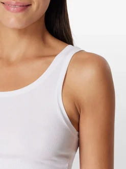 Schiesser Damen Tanktop - Pure Rib in weiß