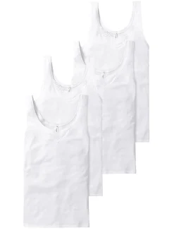 Schiesser Damen Trägertop - Cotton Essentials in weiß