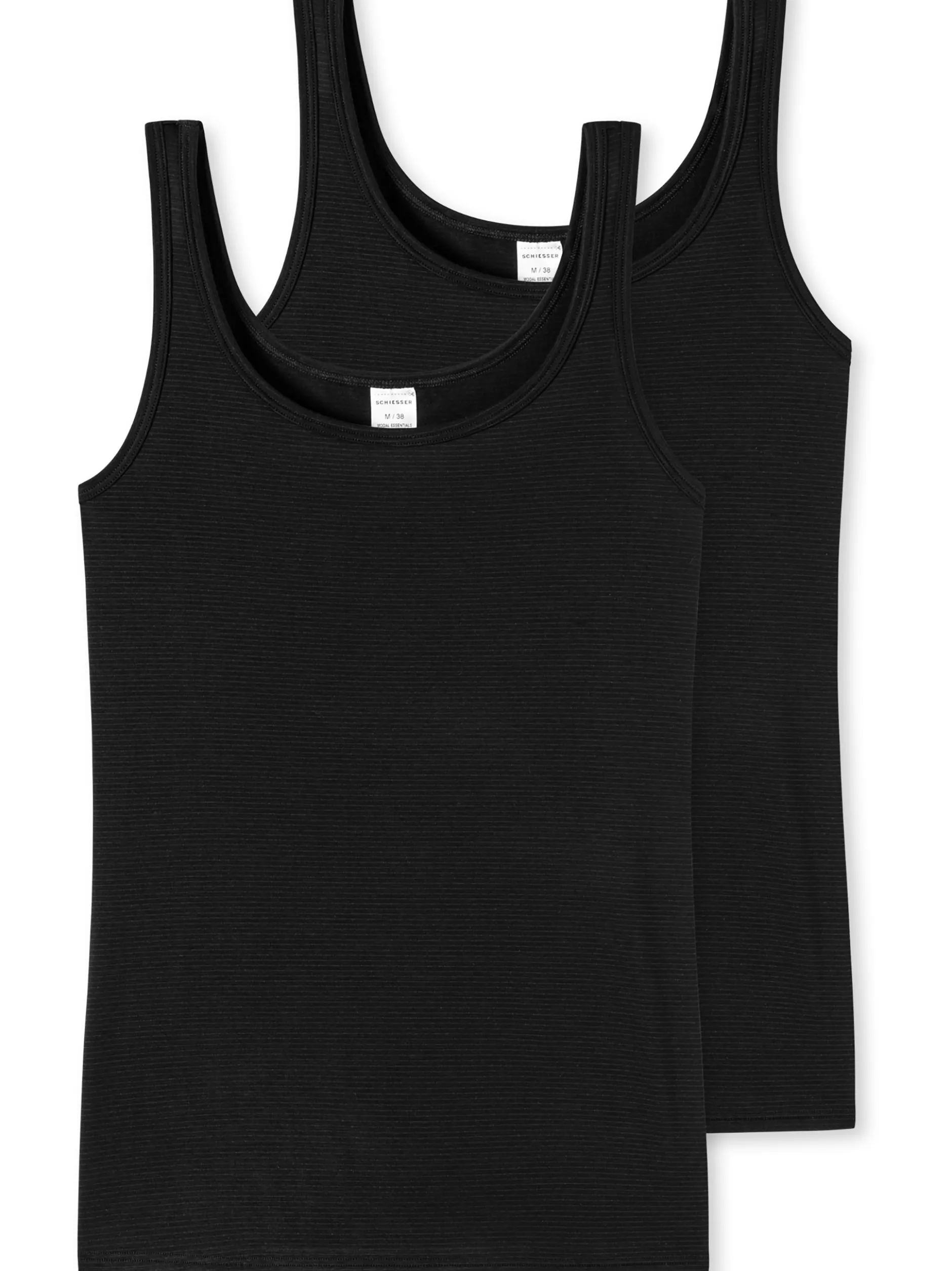 Schiesser Damen Trägertop (Tops) - 2er-Pack Modal Essentials in schwarz