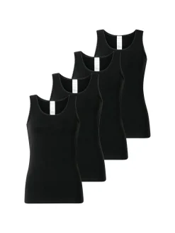 Schiesser Damen Unterhemd 4er Pack in schwarz