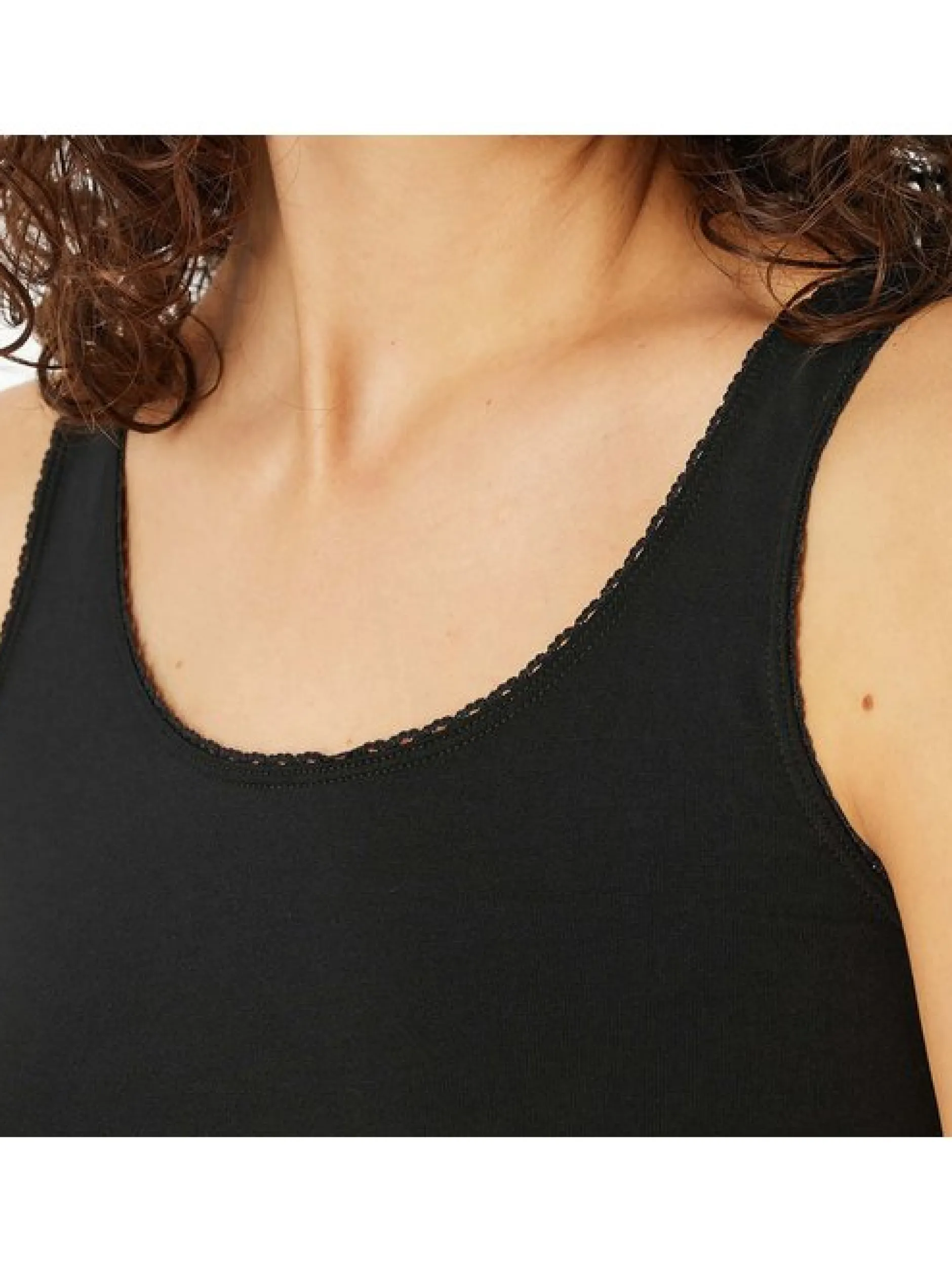 Schiesser Damen Unterhemd 4er Pack in schwarz