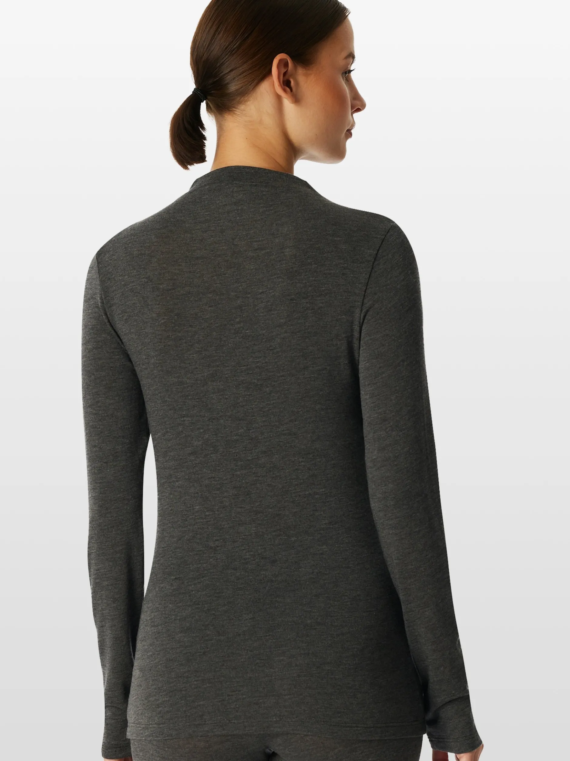 Schiesser Damen Unterziehshirt - Premium Warming in anthrazit