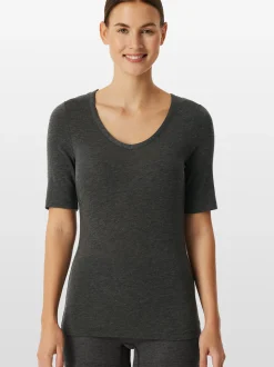 Schiesser Damen Unterziehshirt - Premium Warming in anthrazit