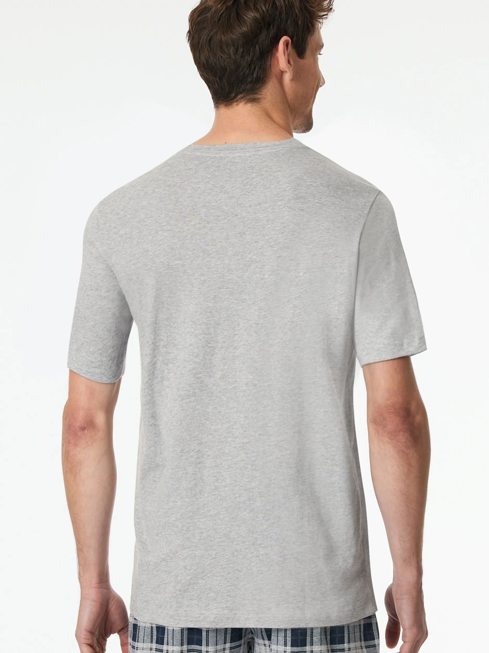 Schiesser Herren Pyjamaoberteil - T-Shirt - Mix + Relax in grau