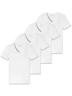Schiesser Herren T-Shirt 4er Pack in weiß