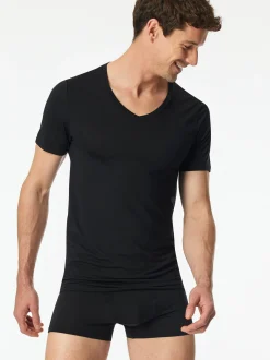 Schiesser Herren T-Shirt - Premium Modal in schwarz