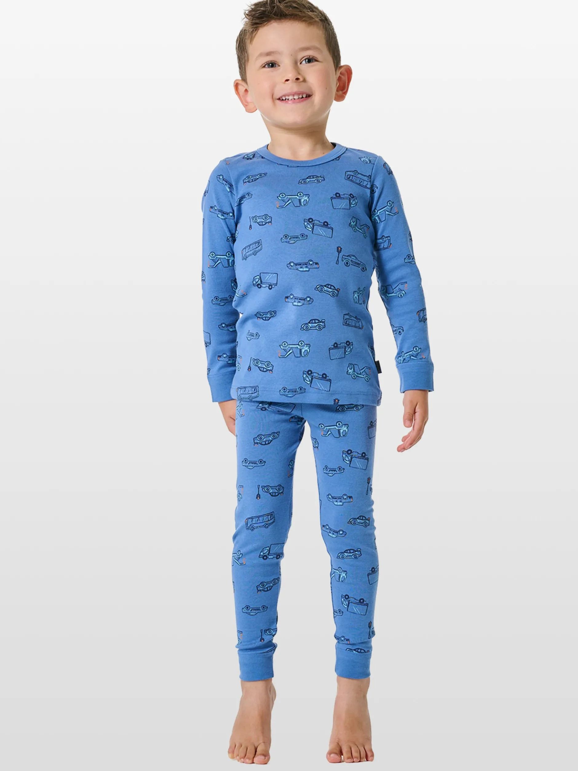 Schiesser Jungen Pyjama - Boys World in blau