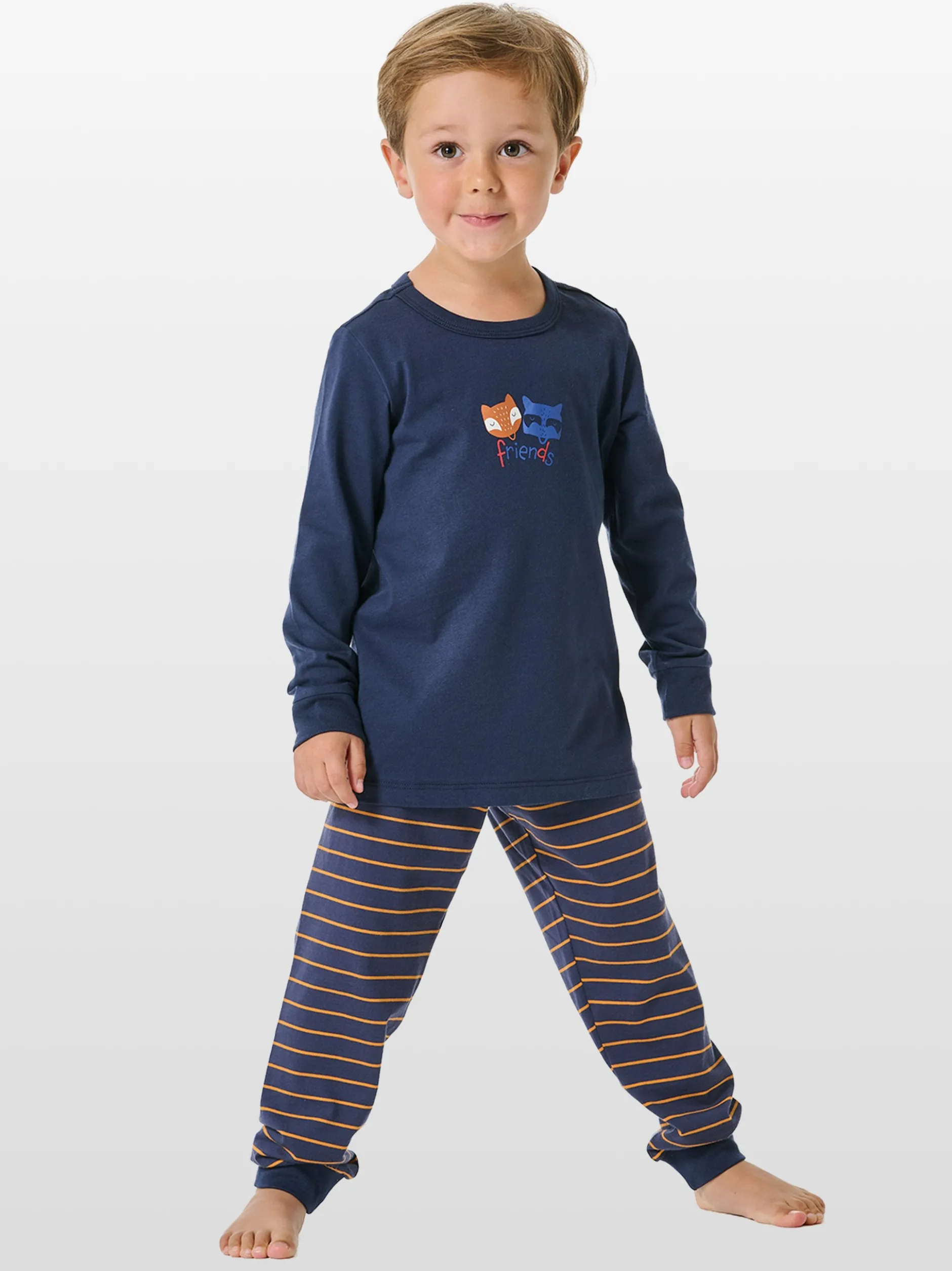 Schiesser Jungen Pyjama - Boys World in orange