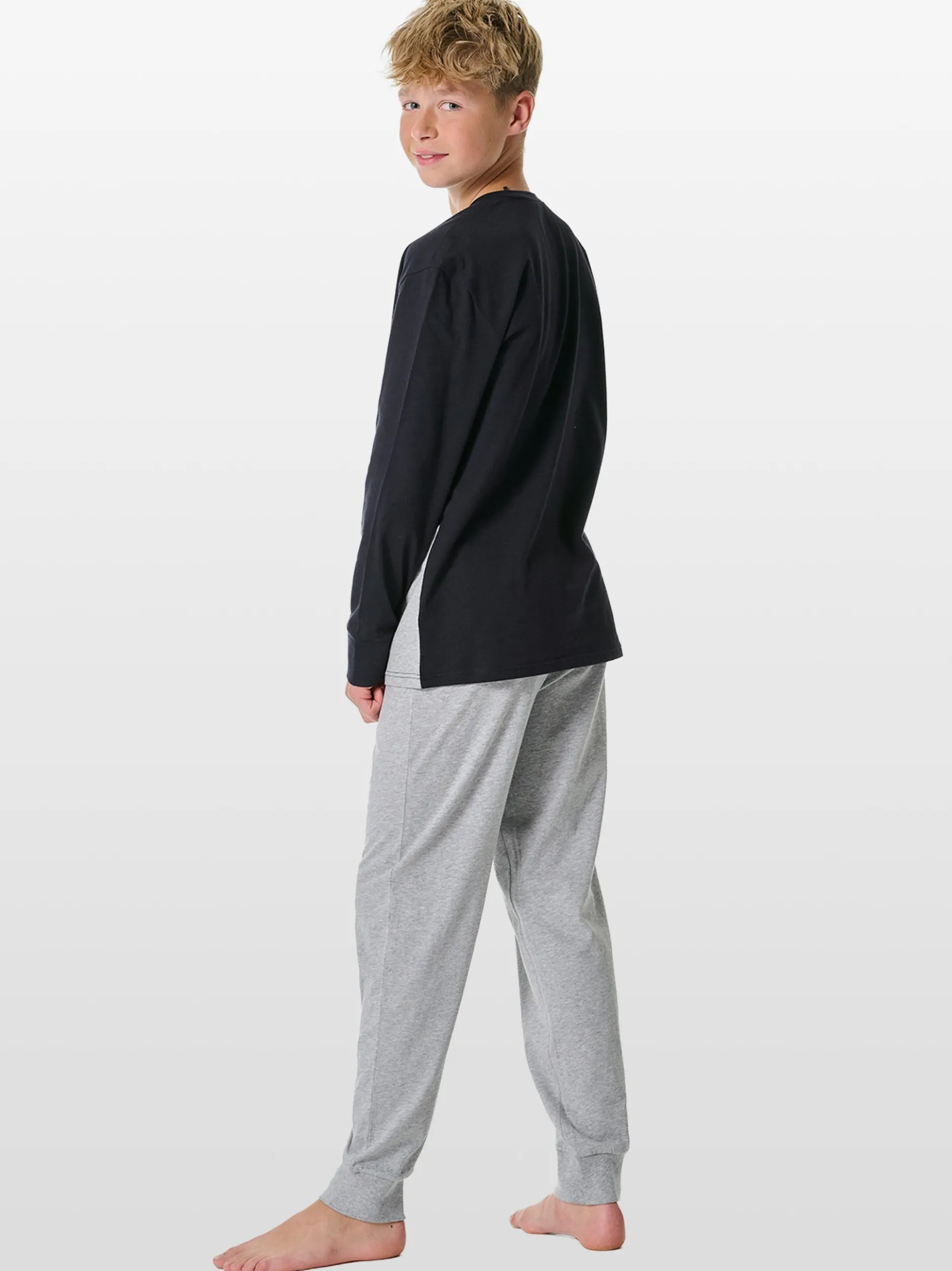 Schiesser Jungen Pyjama - Nightwear 1 in grau