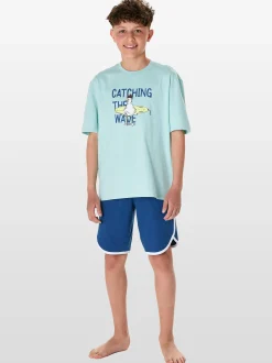 Schiesser Jungen Pyjama - Nightwear in türkis