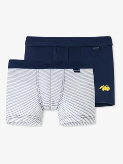 Schiesser Jungen Retroshorts - 2er-Pack Basic Kids in blau
