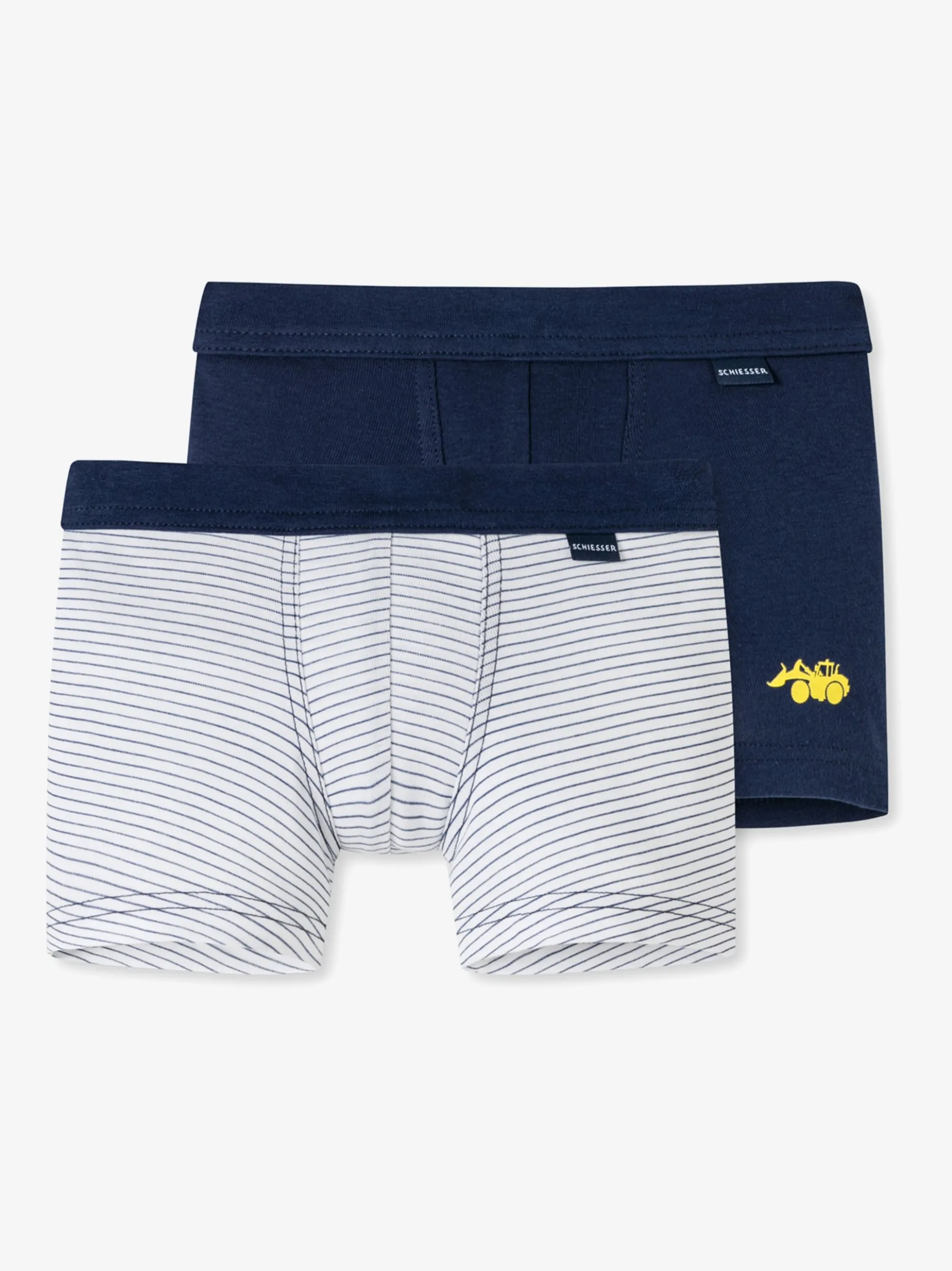 Schiesser Jungen Retroshorts - 2er-Pack Basic Kids in blau