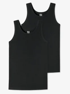 Schiesser Jungen Tank-Tops - 2er-Pack Basic Kids in schwarz