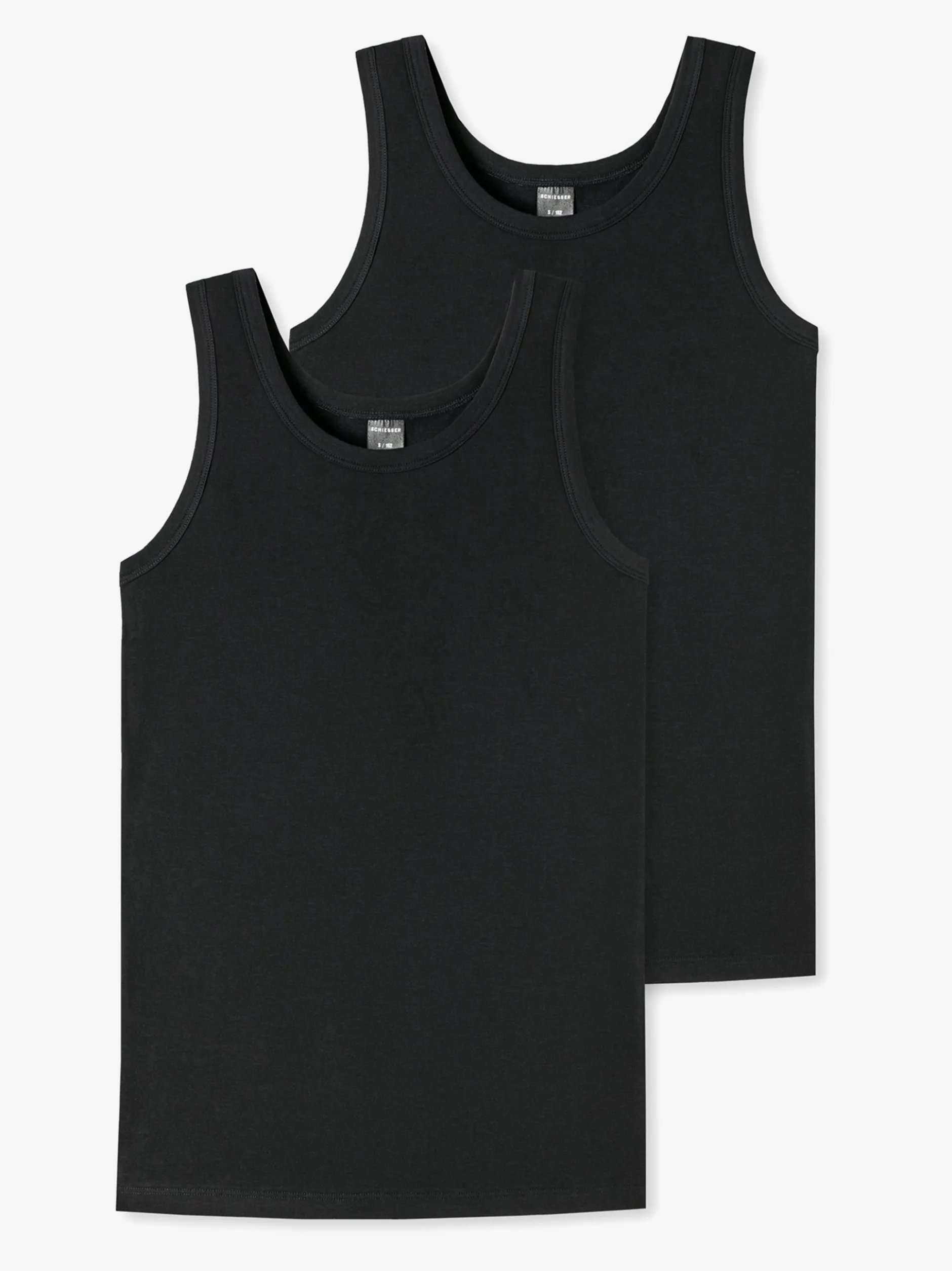 Schiesser Jungen Tank-Tops - 2er-Pack Basic Kids in schwarz