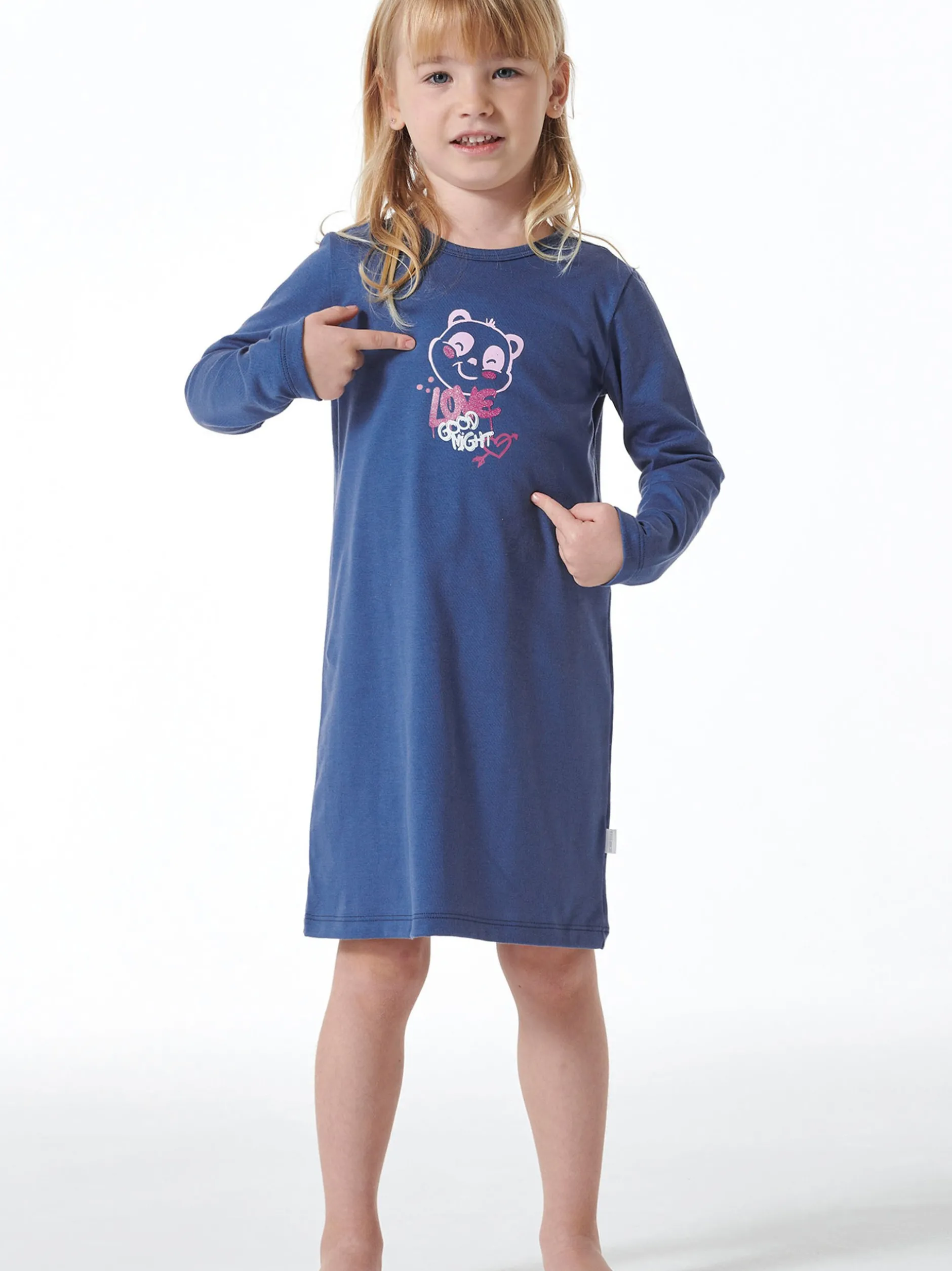 Schiesser Mädchen Nachthemd - Girls World in blau