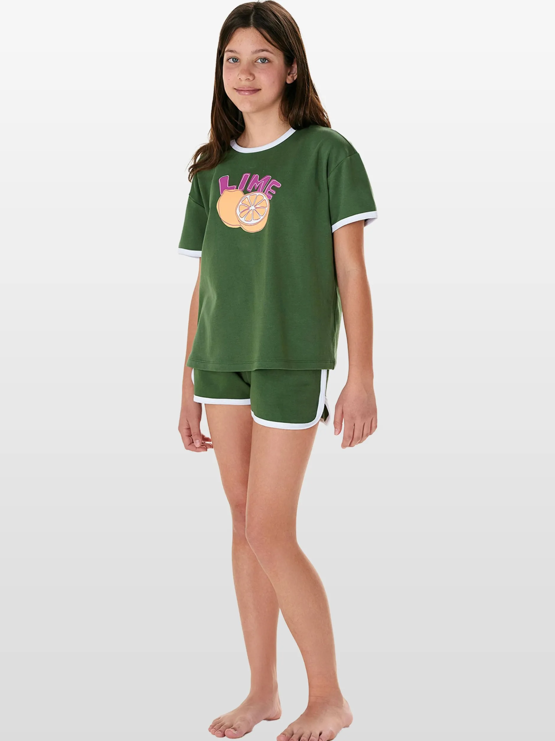 Schiesser Mädchen Pyjama - Nightwear in oliv