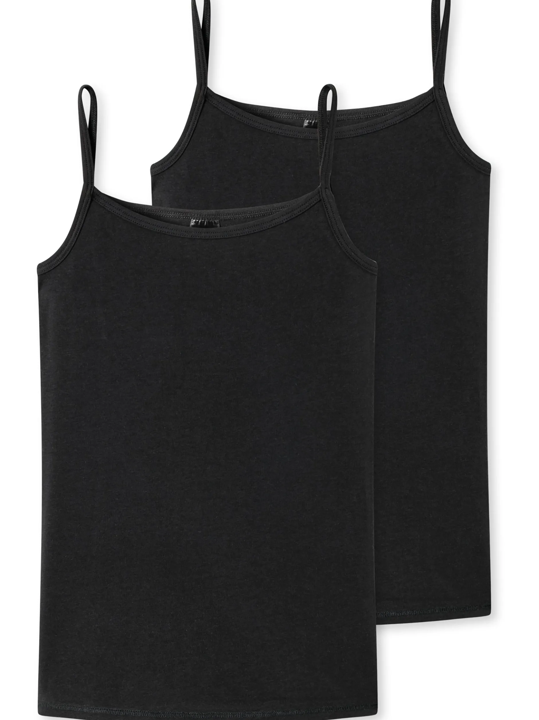 Schiesser Mädchen Spaghetti-Tops - 2er-Pack Basic Kids in schwarz