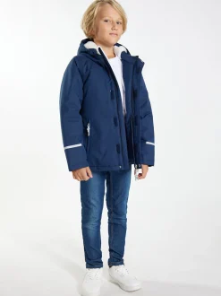 Schmuddelwedda Jungs Anorak + Tagesrucksack - SET in blau