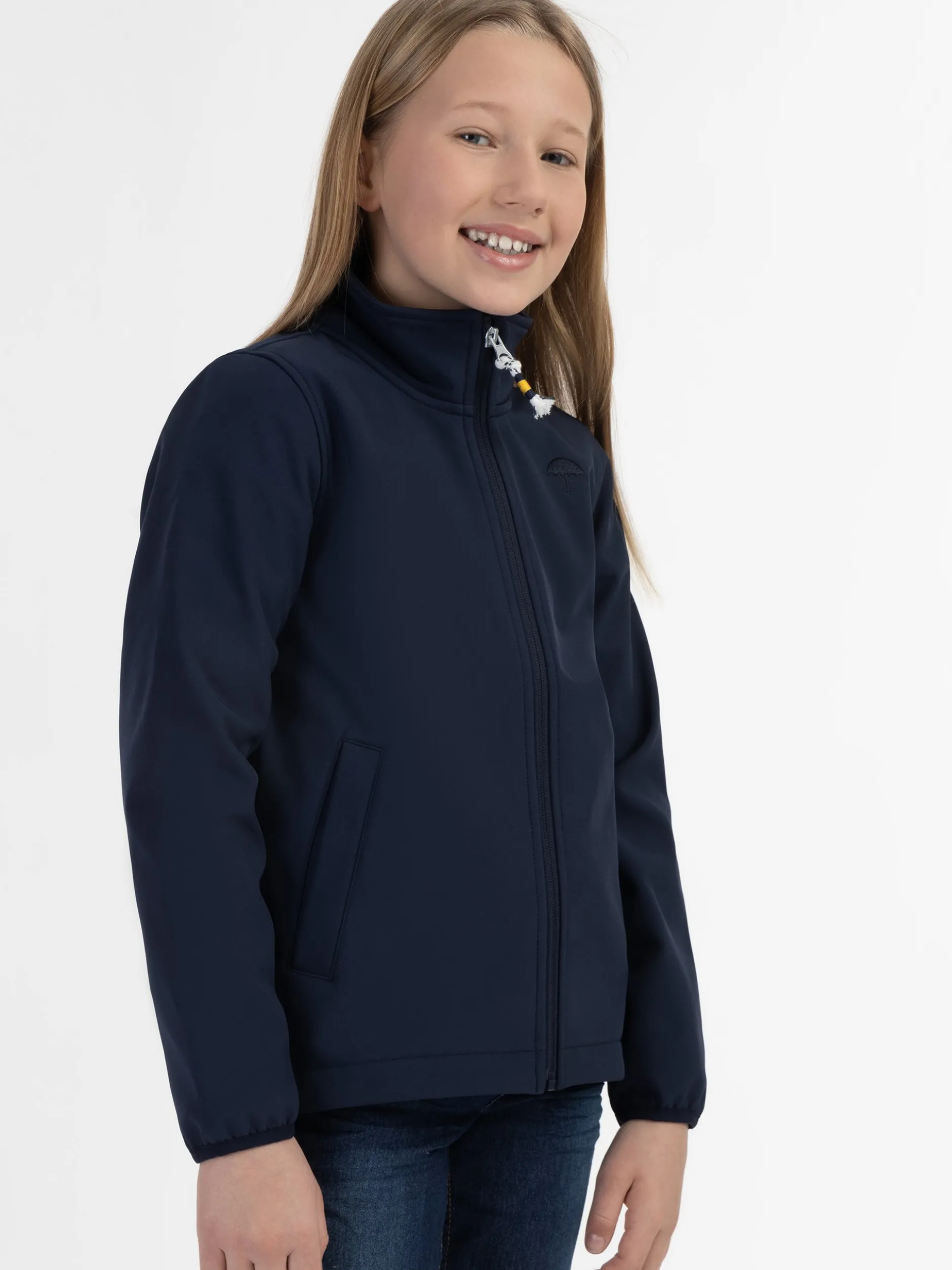 Schmuddelwedda Mädchen Softshelljacke - recyceltes Material in blau