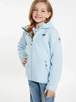 Schmuddelwedda Mädels Strickfleeceblouson mit Teddyfutter in blau