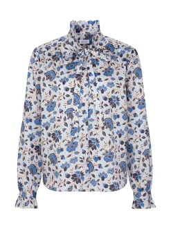 Seidensticker Damen Bluse - Regular Fit in blau weiß