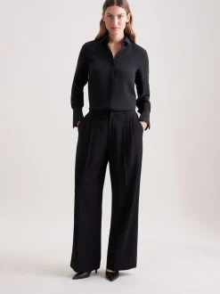 Seidensticker Damen Bundfaltenhose - Regular Fit in schwarz