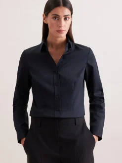 Seidensticker Damen Hemdbluse - Slim Fit in schwarz