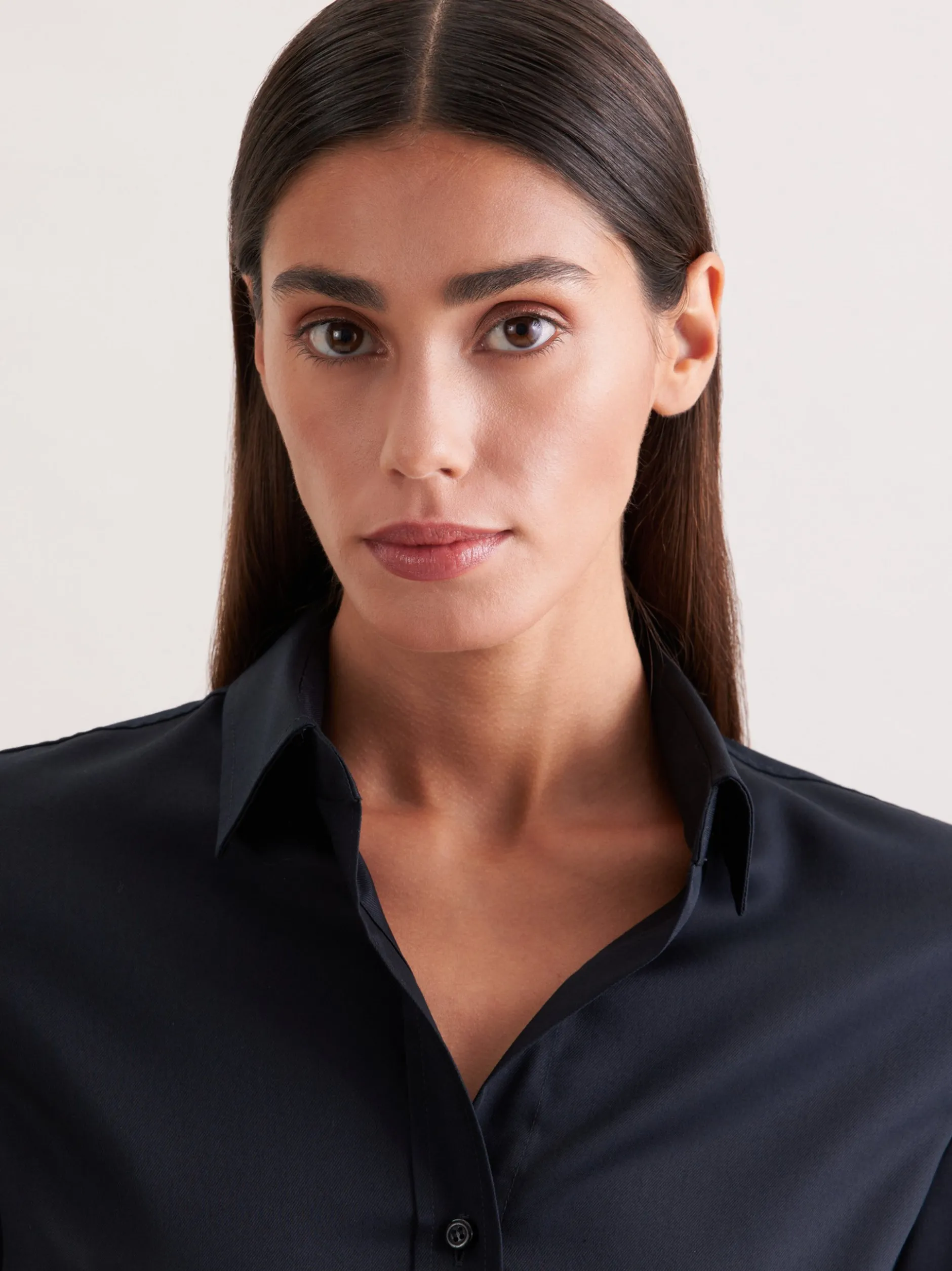 Seidensticker Damen Hemdbluse - Slim Fit in schwarz