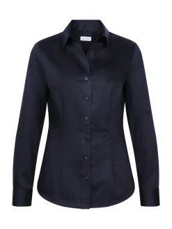 Seidensticker Damen Hemdbluse - Slim Fit in schwarz