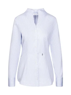 Seidensticker Damen Kelchkragenbluse - Slim Fit in blau