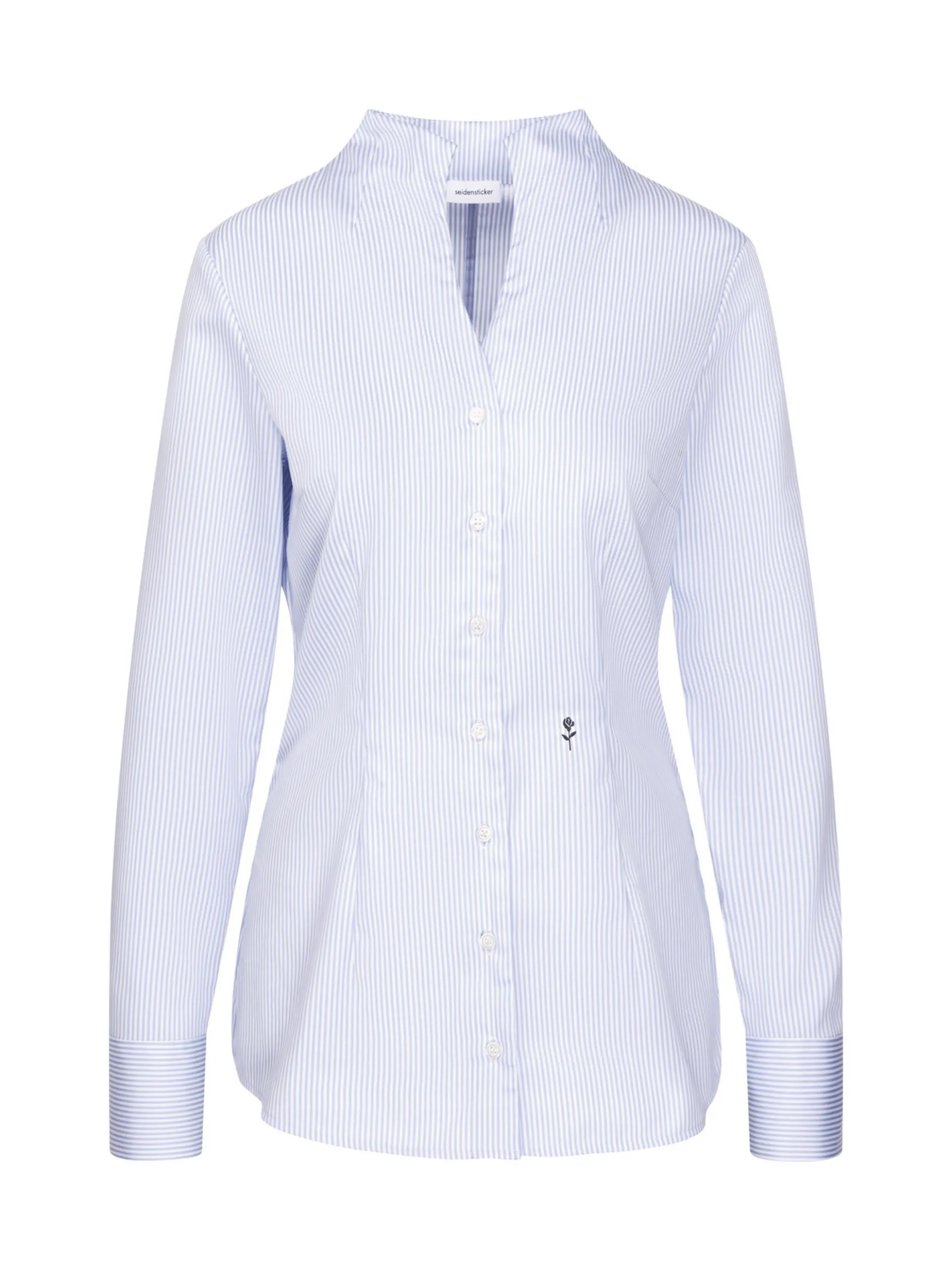 Seidensticker Damen Kelchkragenbluse - Slim Fit in blau