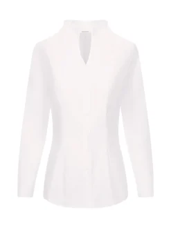 Seidensticker Damen Kelchkragenbluse - Slim Fit in weiß