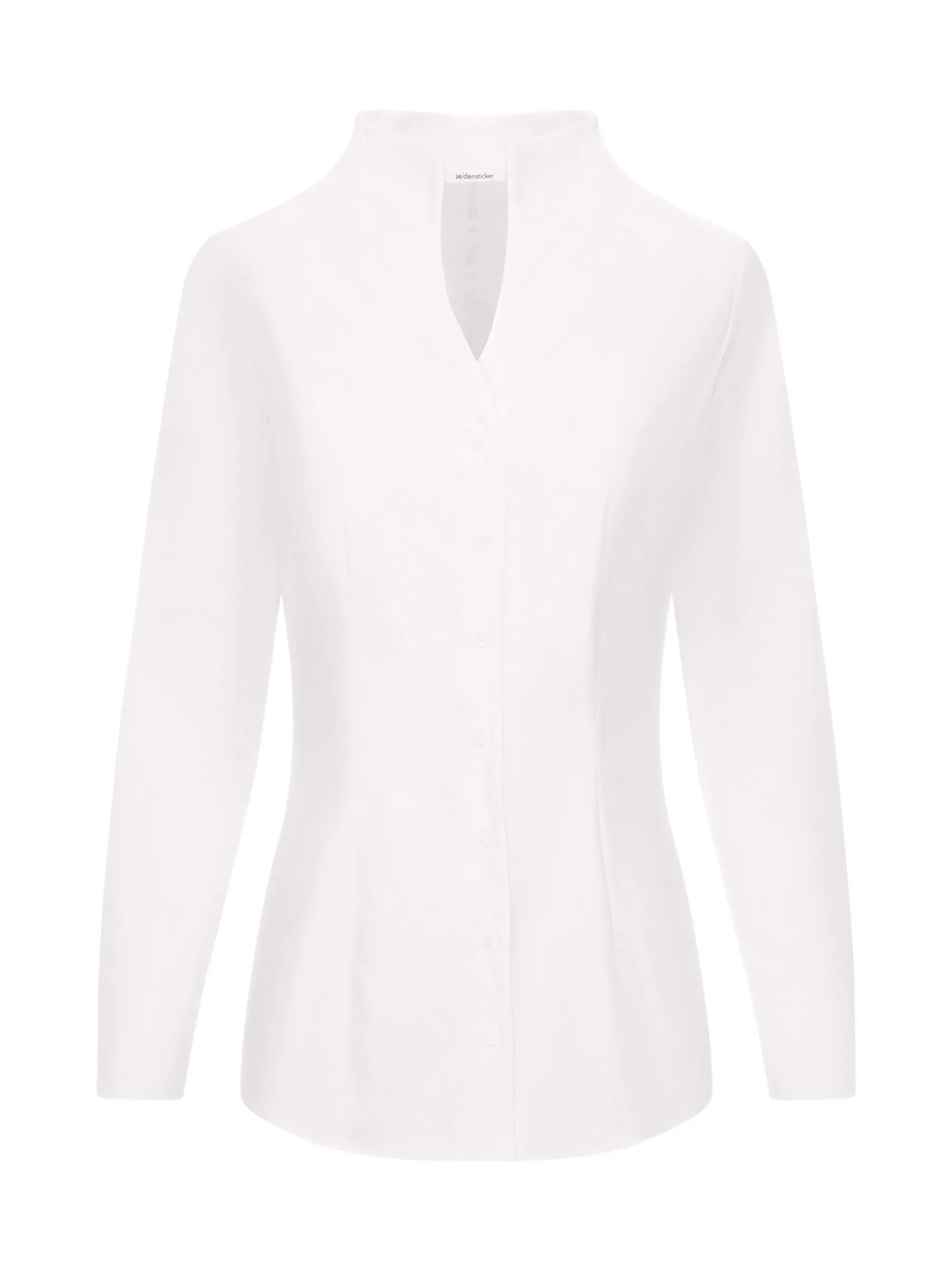 Seidensticker Damen Kelchkragenbluse - Slim Fit in weiß