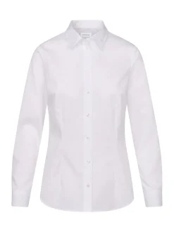 Seidensticker Damen Klassische Bluse - Slim Fit in weiß