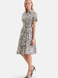Seidensticker Damen Kleid - Slim Fit in grau weiß