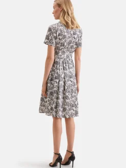 Seidensticker Damen Kleid - Slim Fit in grau weiß