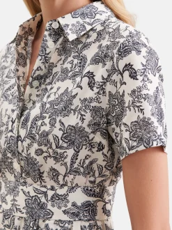 Seidensticker Damen Kleid - Slim Fit in grau weiß