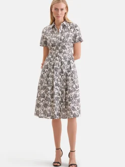 Seidensticker Damen Kleid - Slim Fit in grau weiß