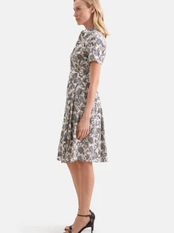 Seidensticker Damen Kleid - Slim Fit in grau weiß