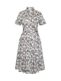 Seidensticker Damen Kleid - Slim Fit in grau weiß